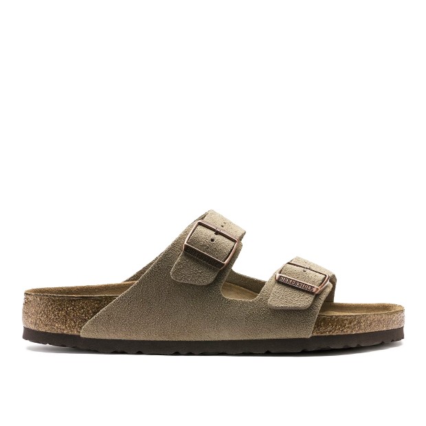 Birkenstock Arizona Soft Footbed Suede Leather Narrow Taupe