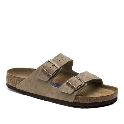 Birkenstock Arizona Soft Footbed Suede Leather Narrow Taupe
