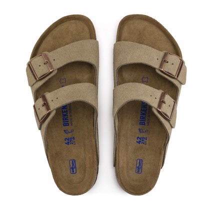 Birkenstock Arizona Soft Footbed Suede Leather Narrow Taupe