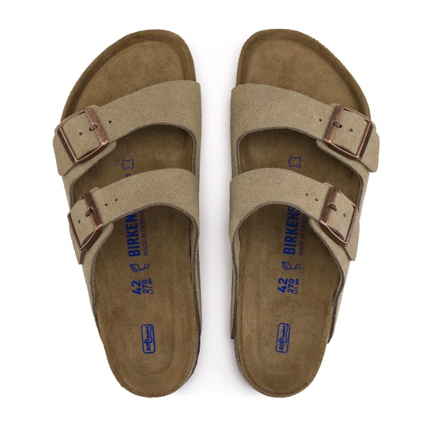 Birkenstock Arizona Soft Footbed Suede Leather Narrow Taupe