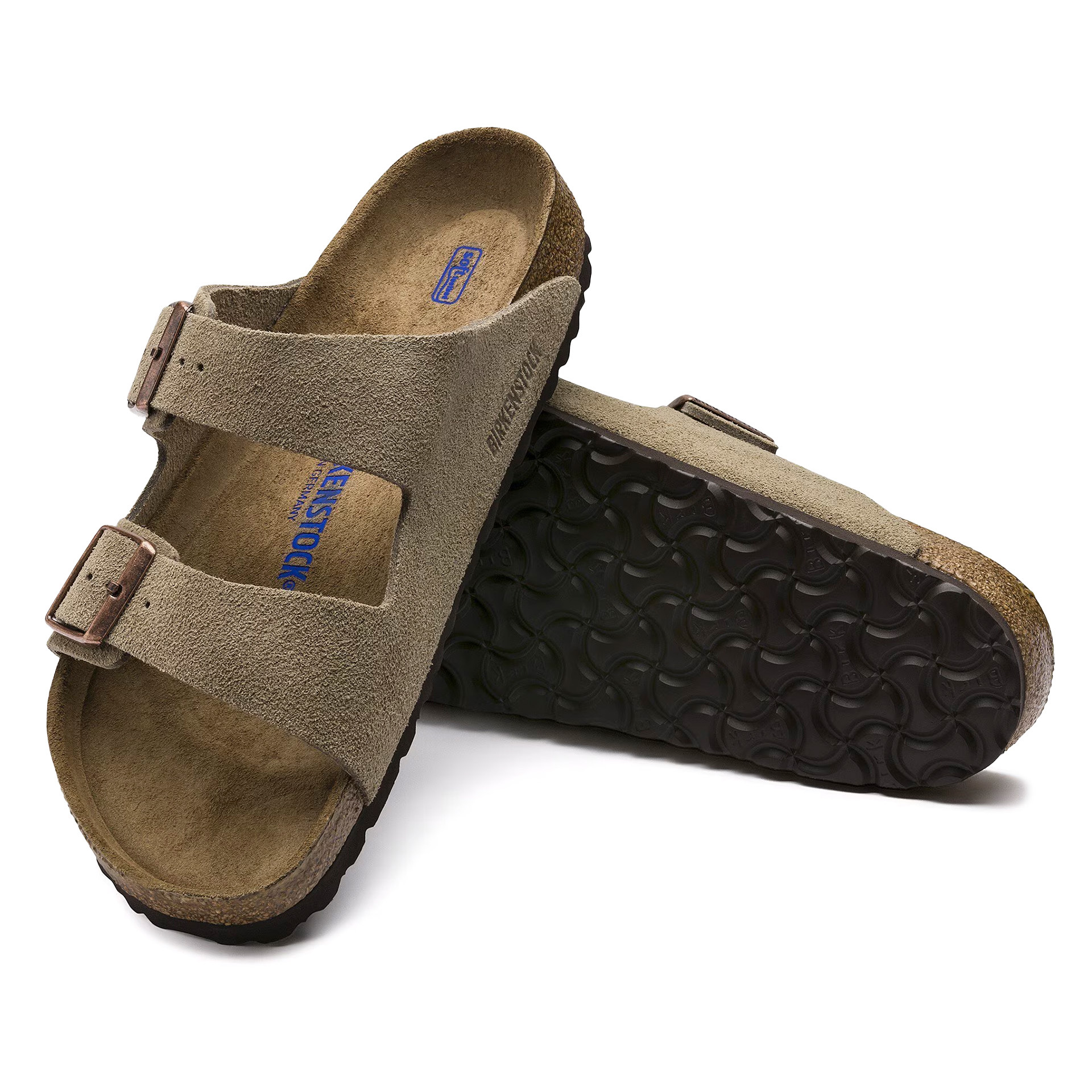 Birkenstock Arizona Soft Footbed Suede Leather Narrow Taupe