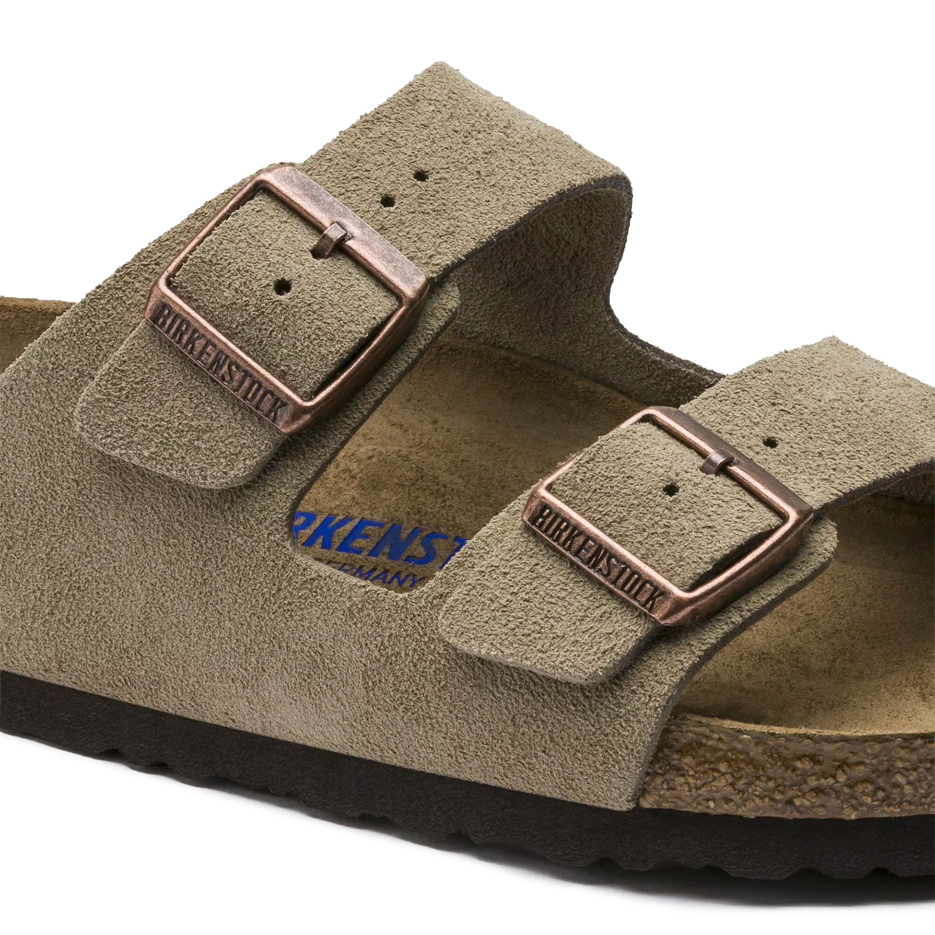 Birkenstock Arizona Soft Footbed Suede Leather Narrow Taupe