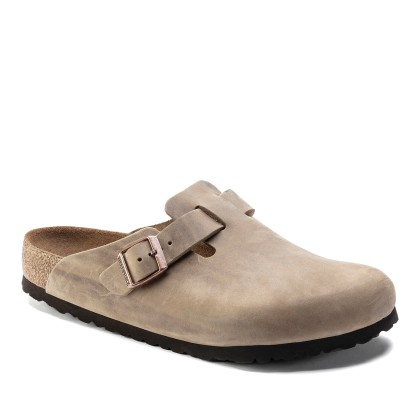 Birkenstock Boston Soft Leather Narrow Tobacco Brown