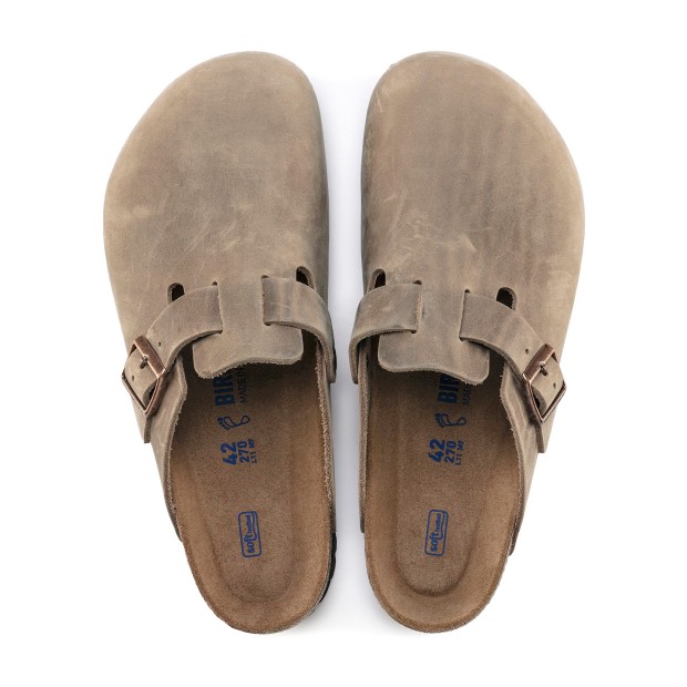 Birkenstock Boston Soft Leather Narrow Tobacco Brown