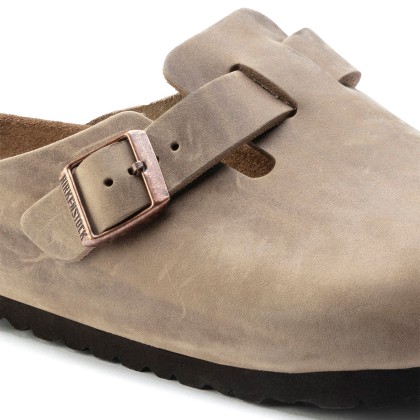 Birkenstock Boston Soft Leather Narrow Tobacco Brown
