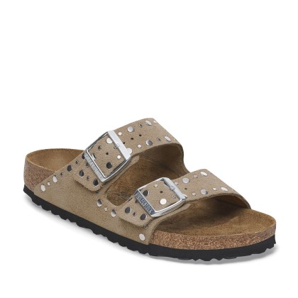 Birkenstock Arizona Rivets Suede Leather Narrow Taupe