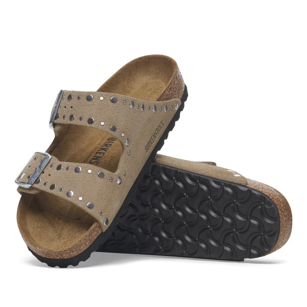 Birkenstock Arizona Rivets Suede Leather Narrow Taupe