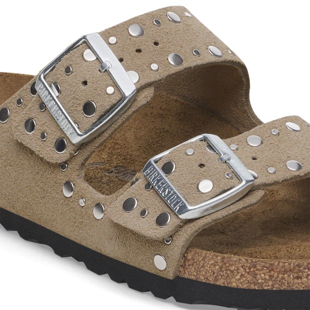 Birkenstock Arizona Rivets Suede Leather Narrow Taupe