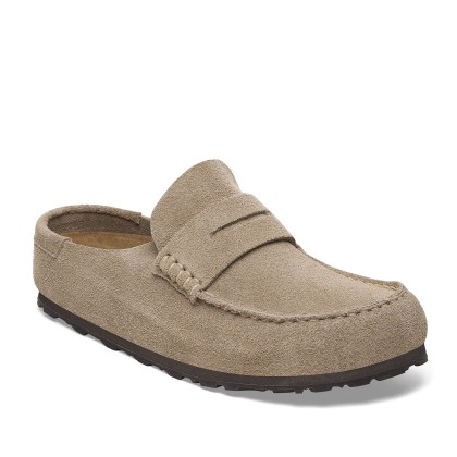 Birkenstock Naples Wrapped Suede Leather Narrow Taupe