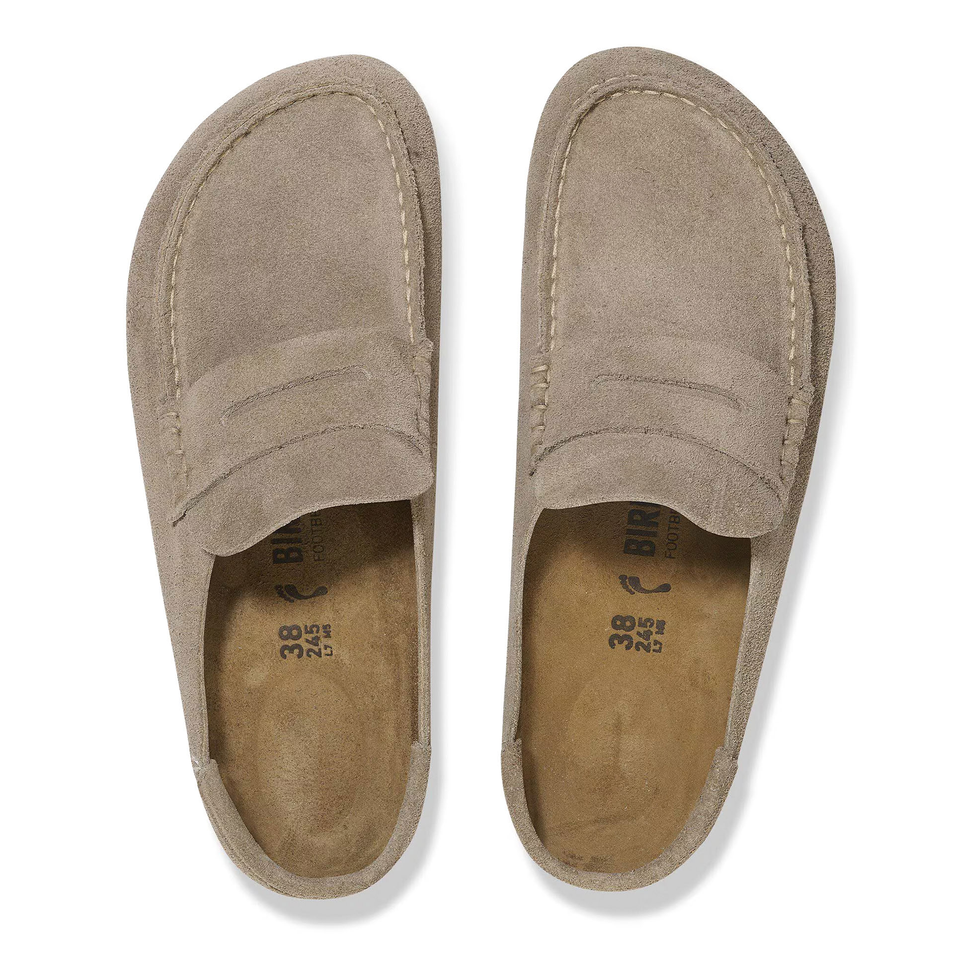 Birkenstock Naples Wrapped Suede Leather Narrow Taupe