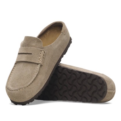 Birkenstock Naples Wrapped Suede Leather Narrow Taupe