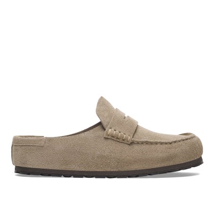 Birkenstock Naples Wrapped Suede Leather Narrow Taupe