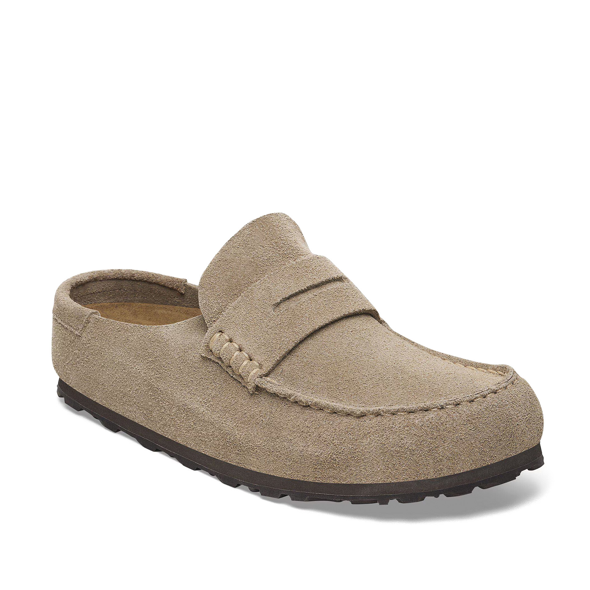 Birkenstock Naples Wrapped Suede Leather Narrow Taupe