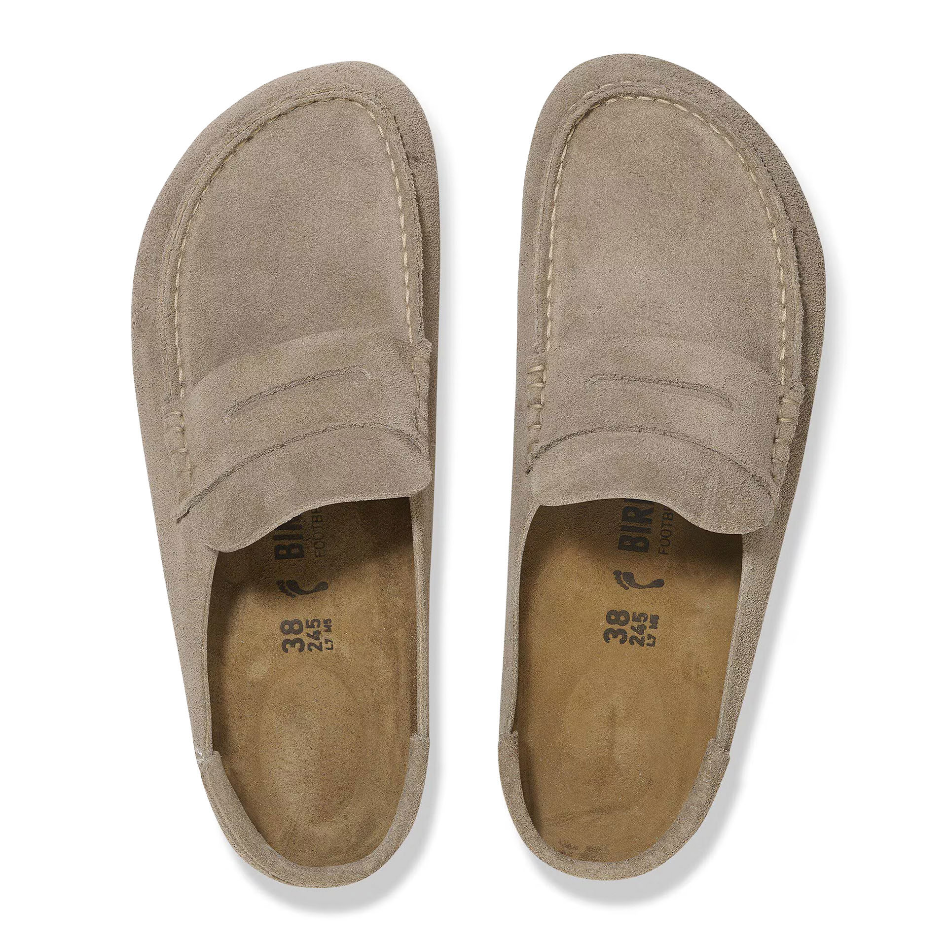 Birkenstock Naples Wrapped Suede Leather Narrow Taupe