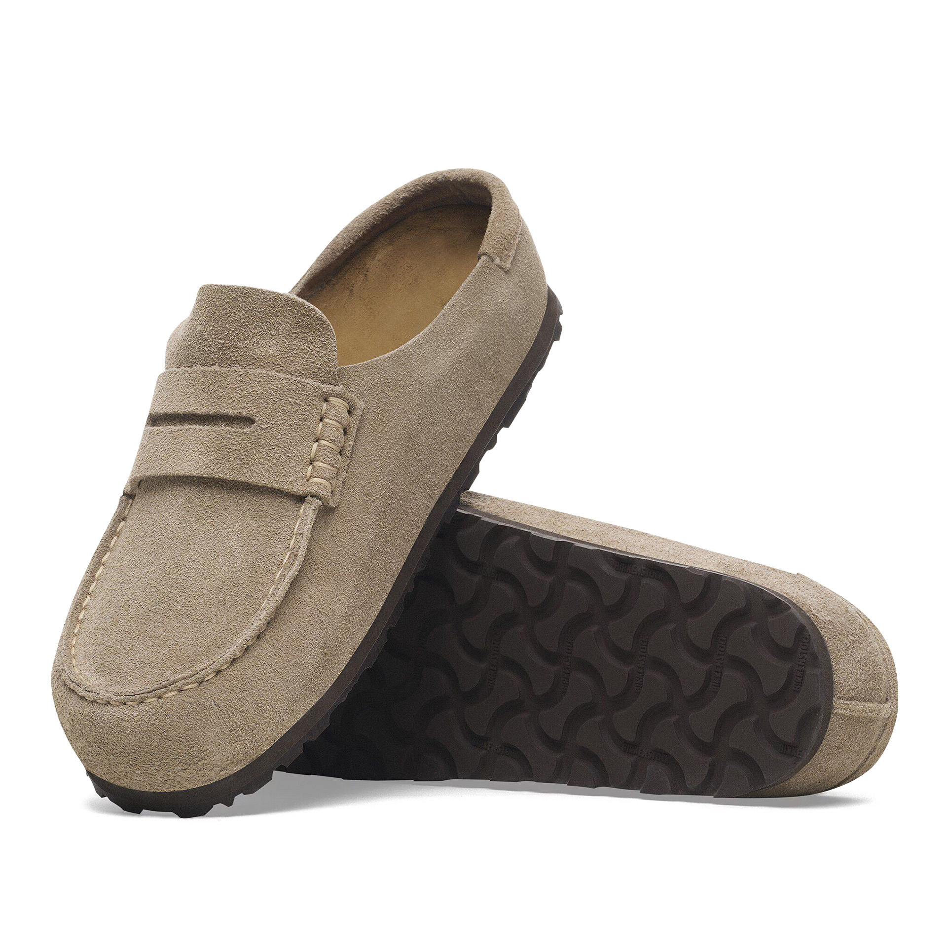 Birkenstock Naples Wrapped Suede Leather Narrow Taupe