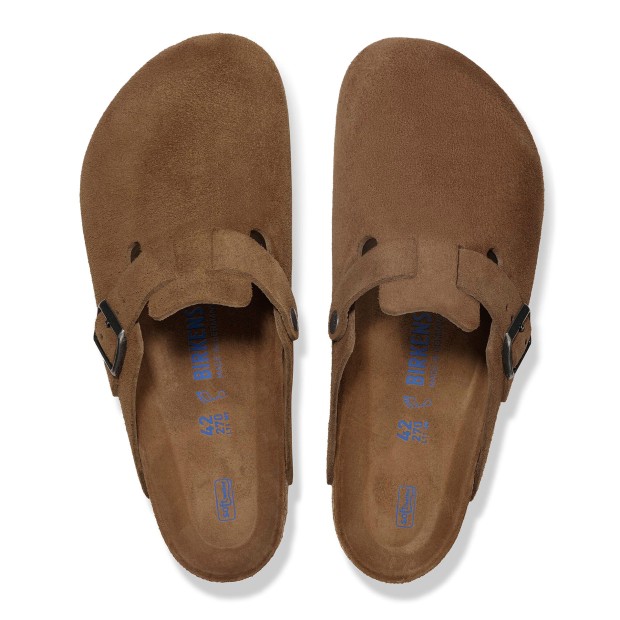 Birkenstock Boston Sf Suede Leather Dark Tea Tonal Fb