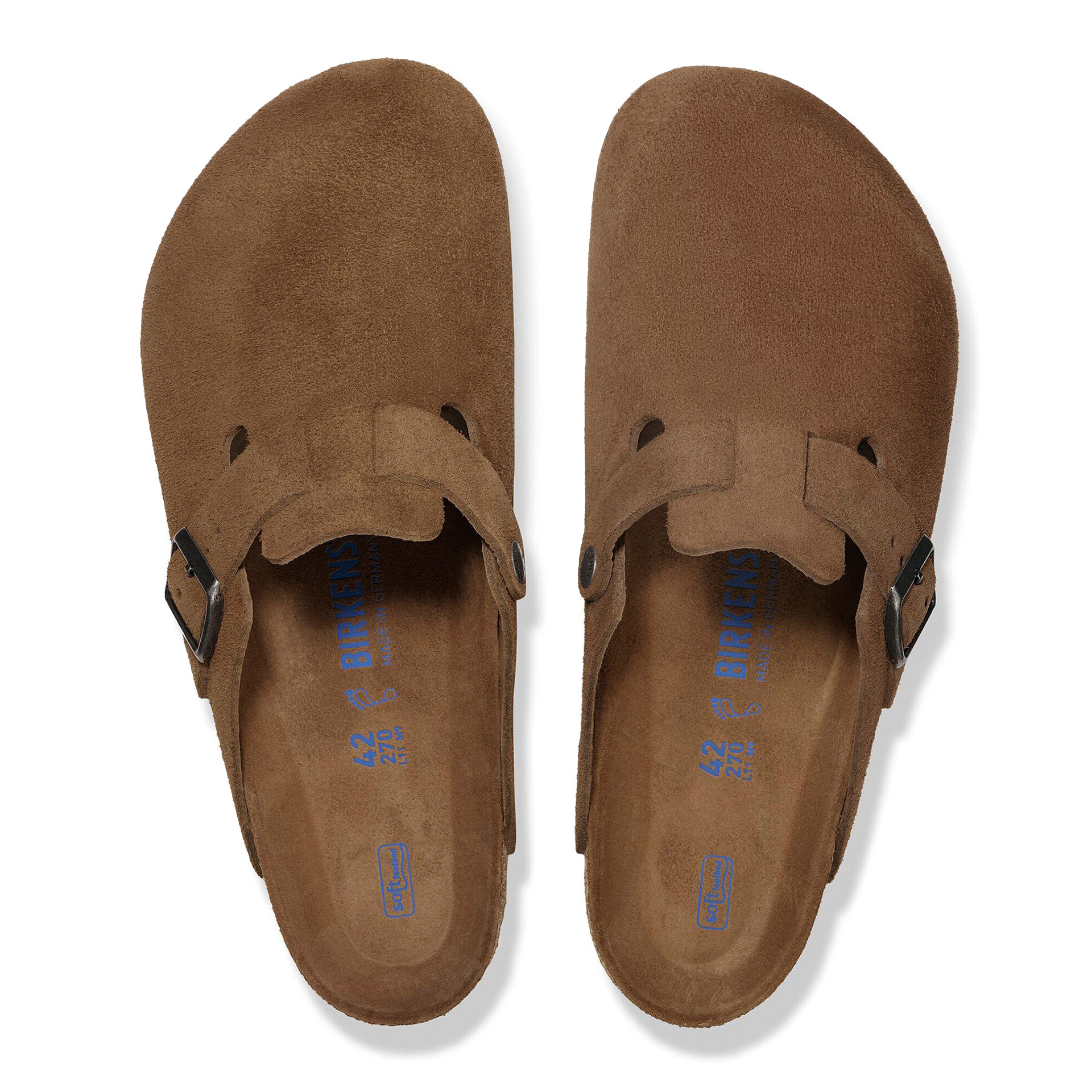 Birkenstock Boston Sf Suede Leather Dark Tea Tonal Fb