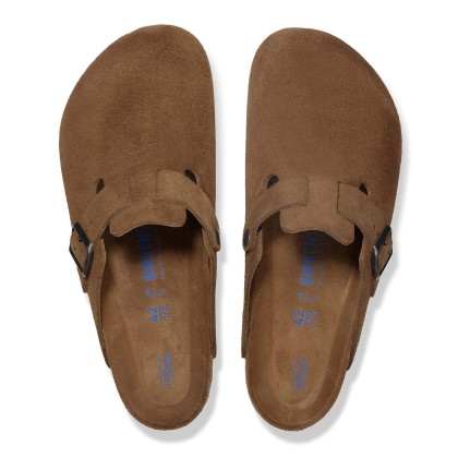 Birkenstock Boston Sf Suede Leather Dark Tea Tonal Fb