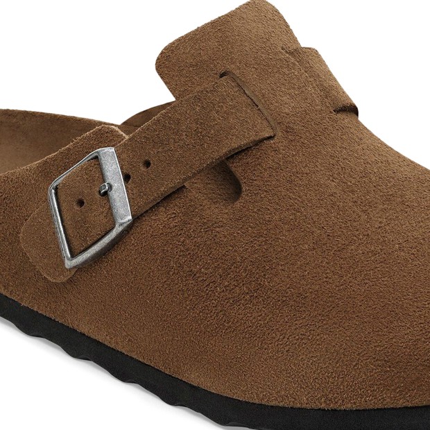 Birkenstock Boston Sf Suede Leather Dark Tea Tonal Fb