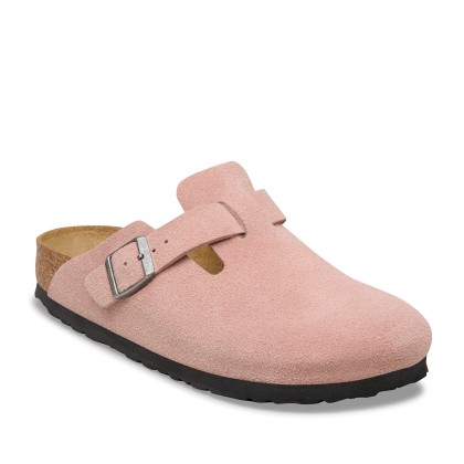 Birkenstock Boston Suede Leather Narrow Pink Clay