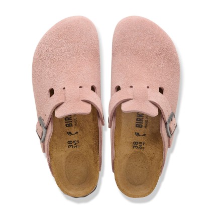 Birkenstock Boston Suede Leather Narrow Pink Clay