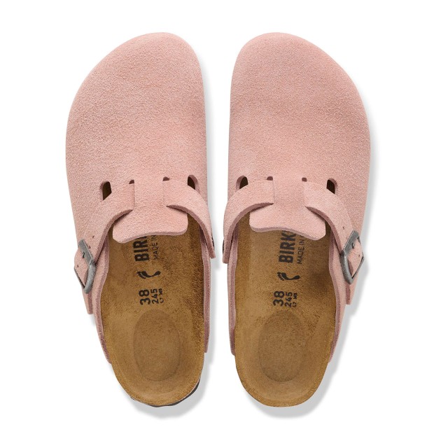 Birkenstock Boston Suede Leather Narrow Pink Clay