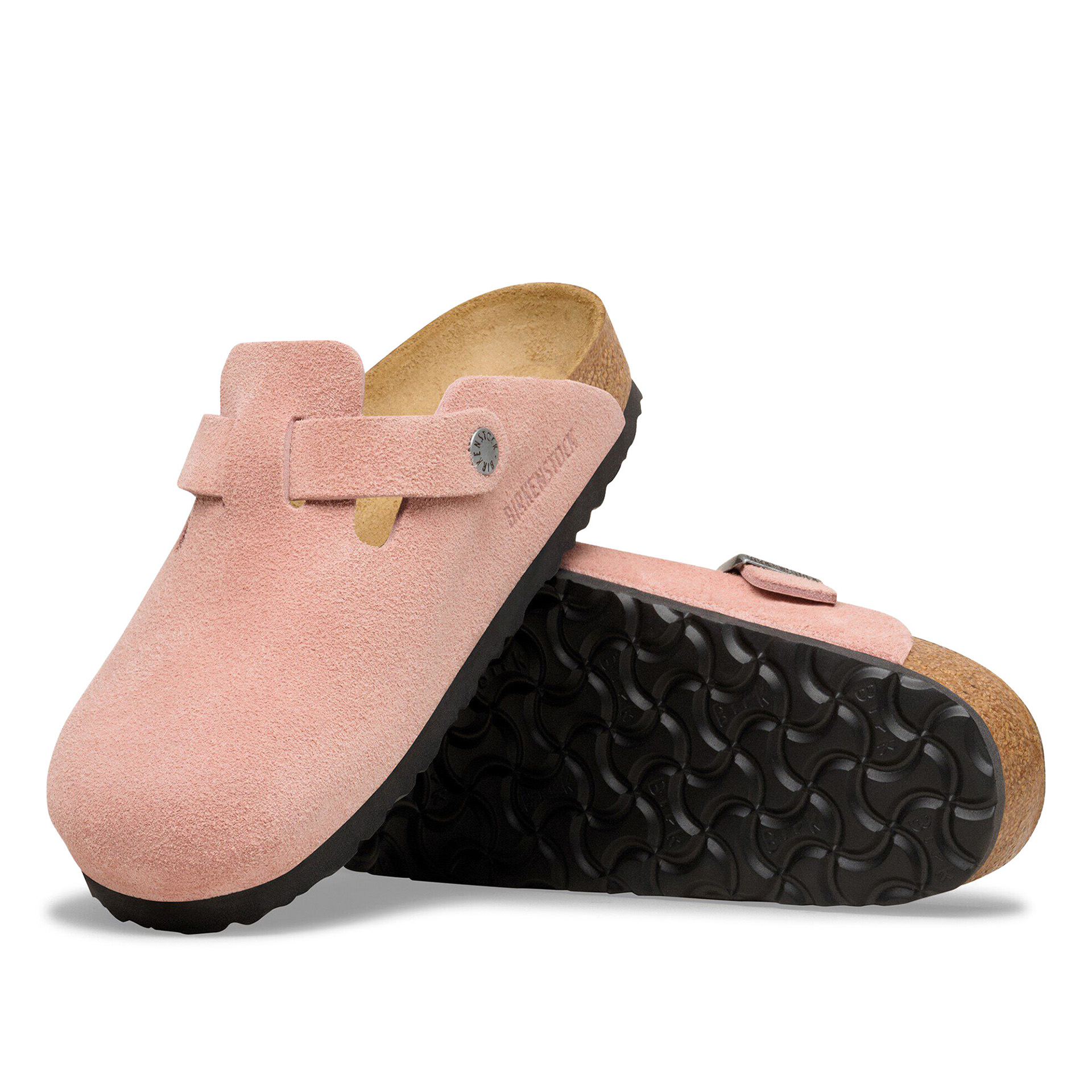 Birkenstock Boston Suede Leather Narrow Pink Clay