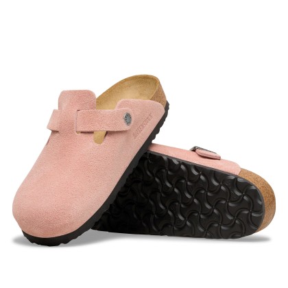 Birkenstock Boston Suede Leather Narrow Pink Clay
