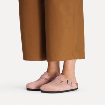 Birkenstock Boston Suede Leather Narrow Pink Clay