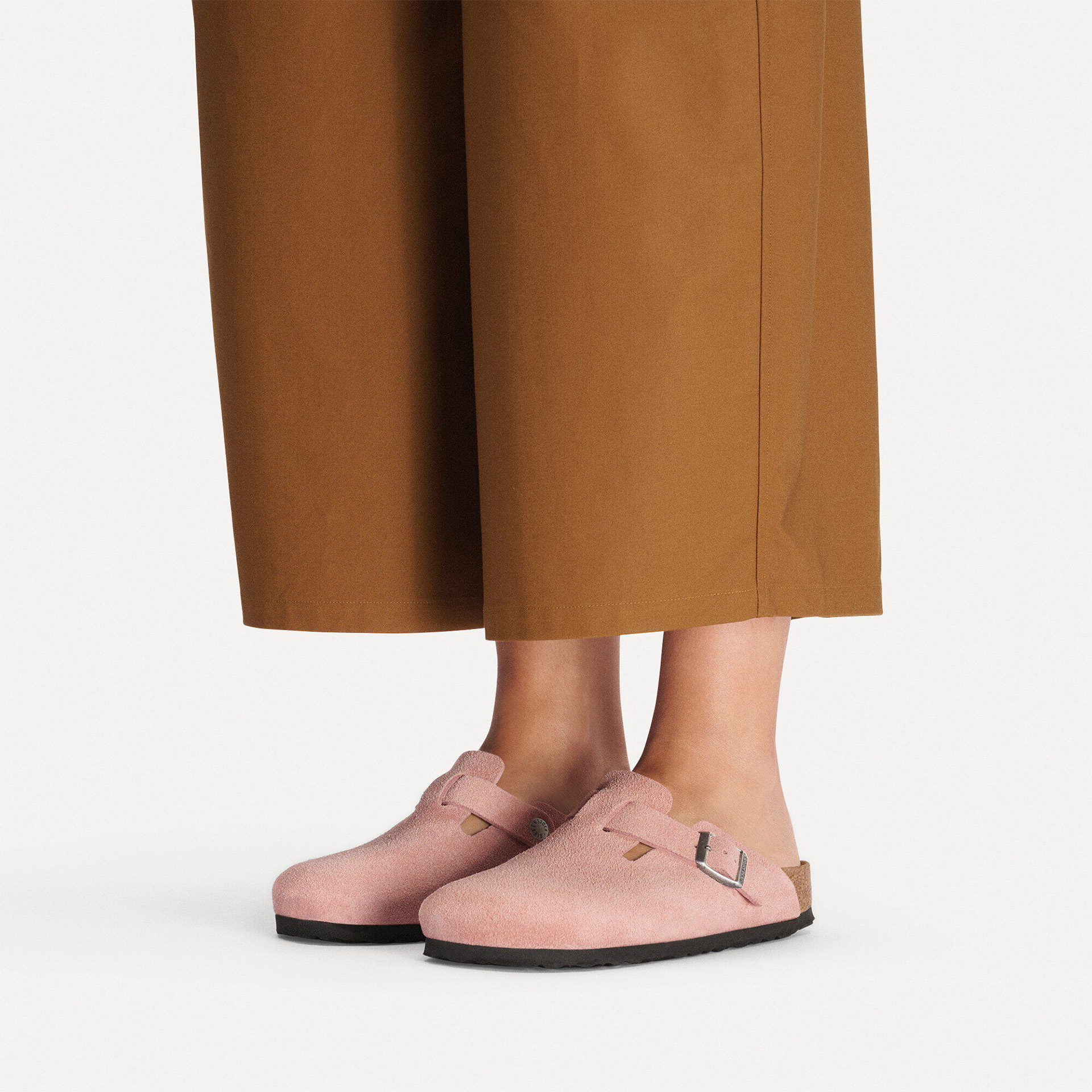 Birkenstock Boston Suede Leather Narrow Pink Clay