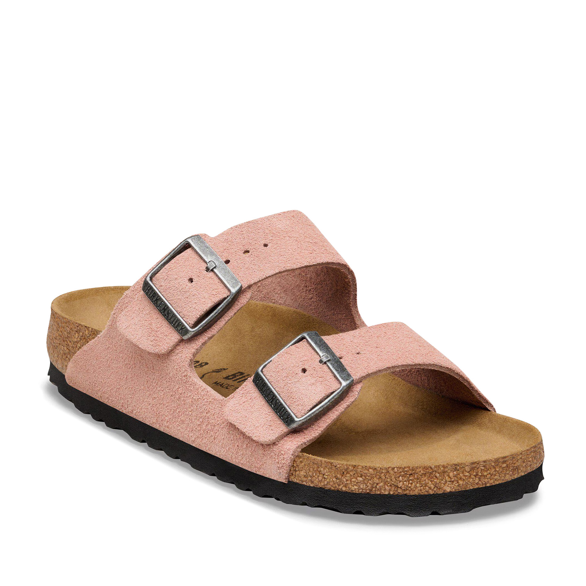 Birkenstock Arizona Suede Leather Narrow Pink Clay