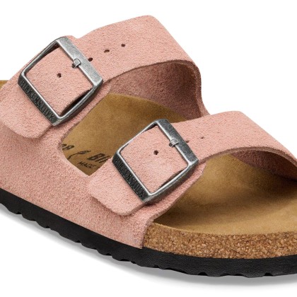 Birkenstock Arizona Suede Leather Narrow Pink Clay