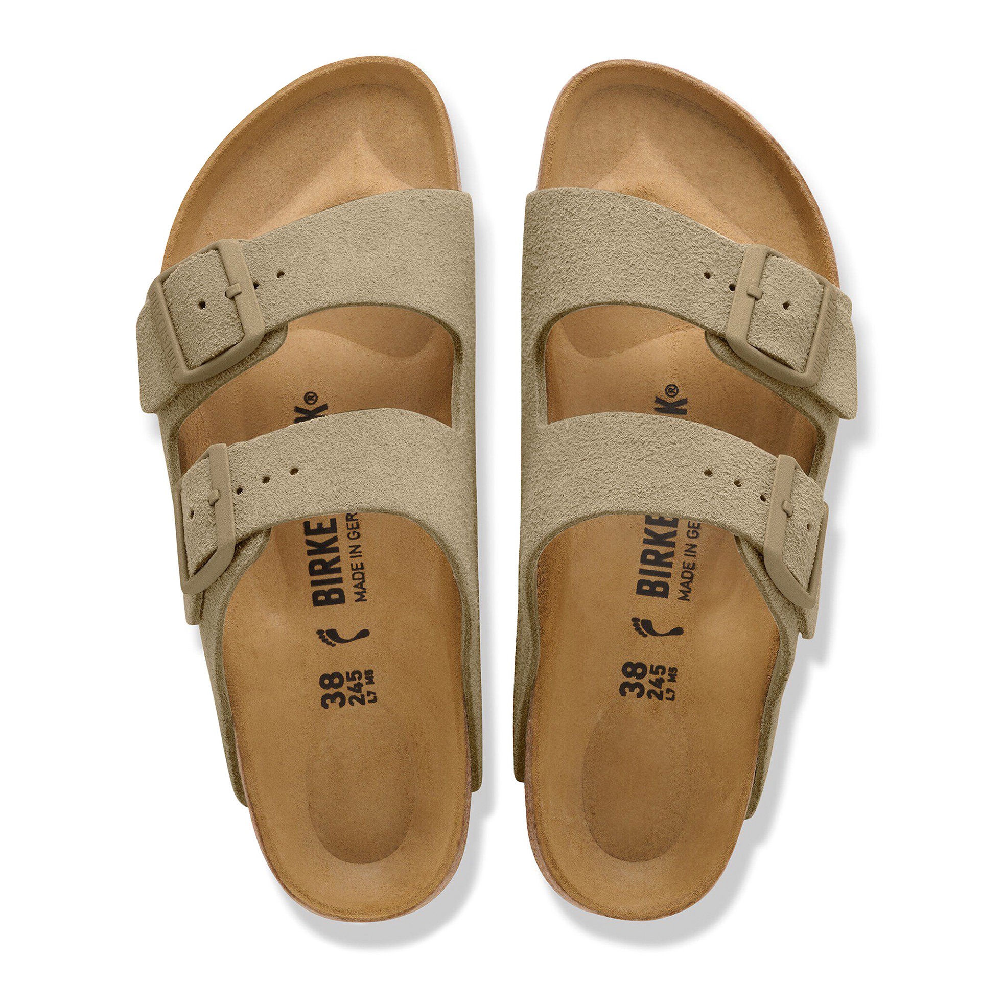 Birkenstock Arizona Suede Leather Faded Khaki