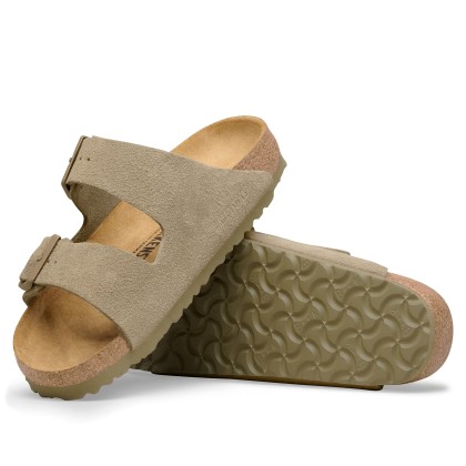 Birkenstock Arizona Suede Leather Faded Khaki