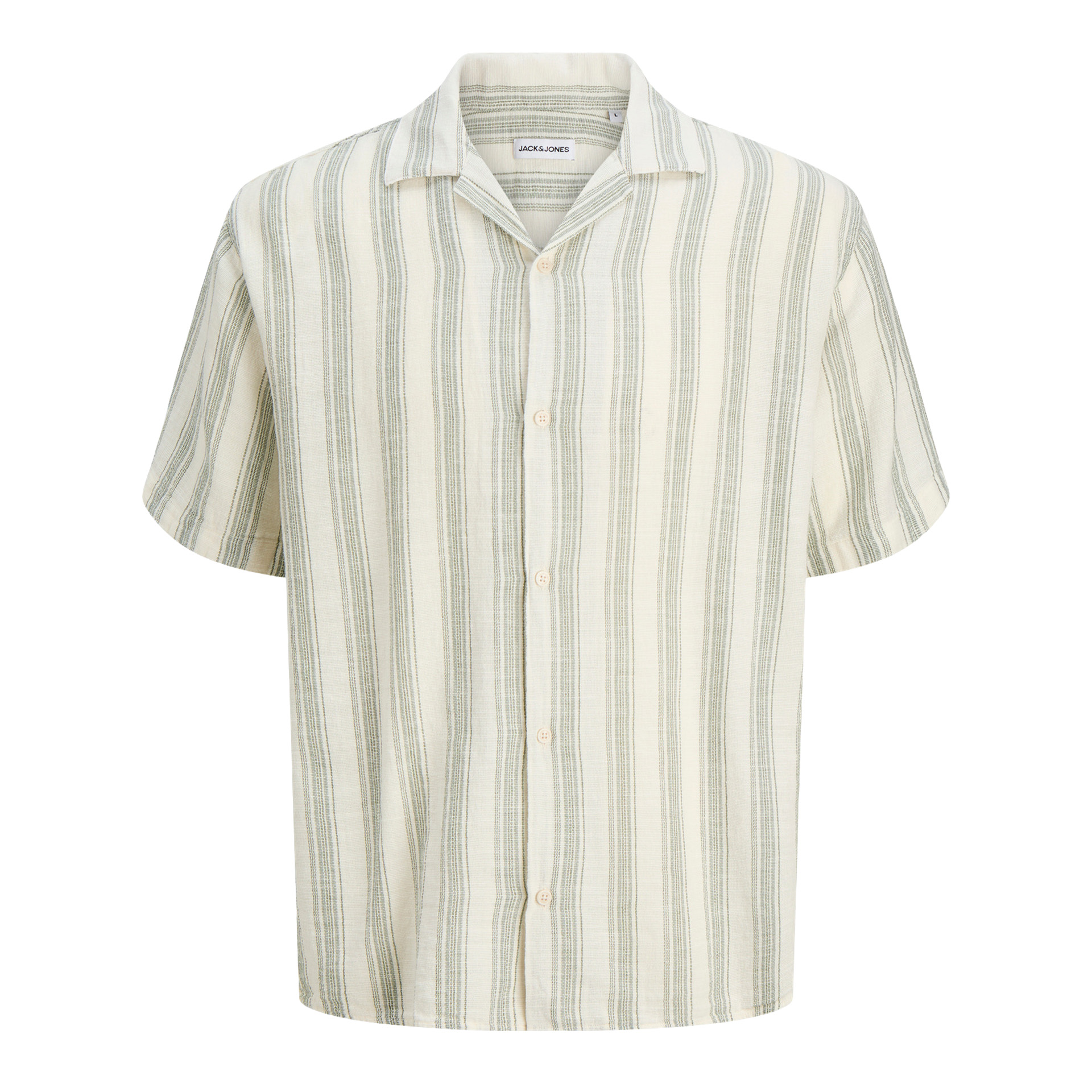 Jack & Jones Camisa Liam Resort Cloud Dancer Stripe