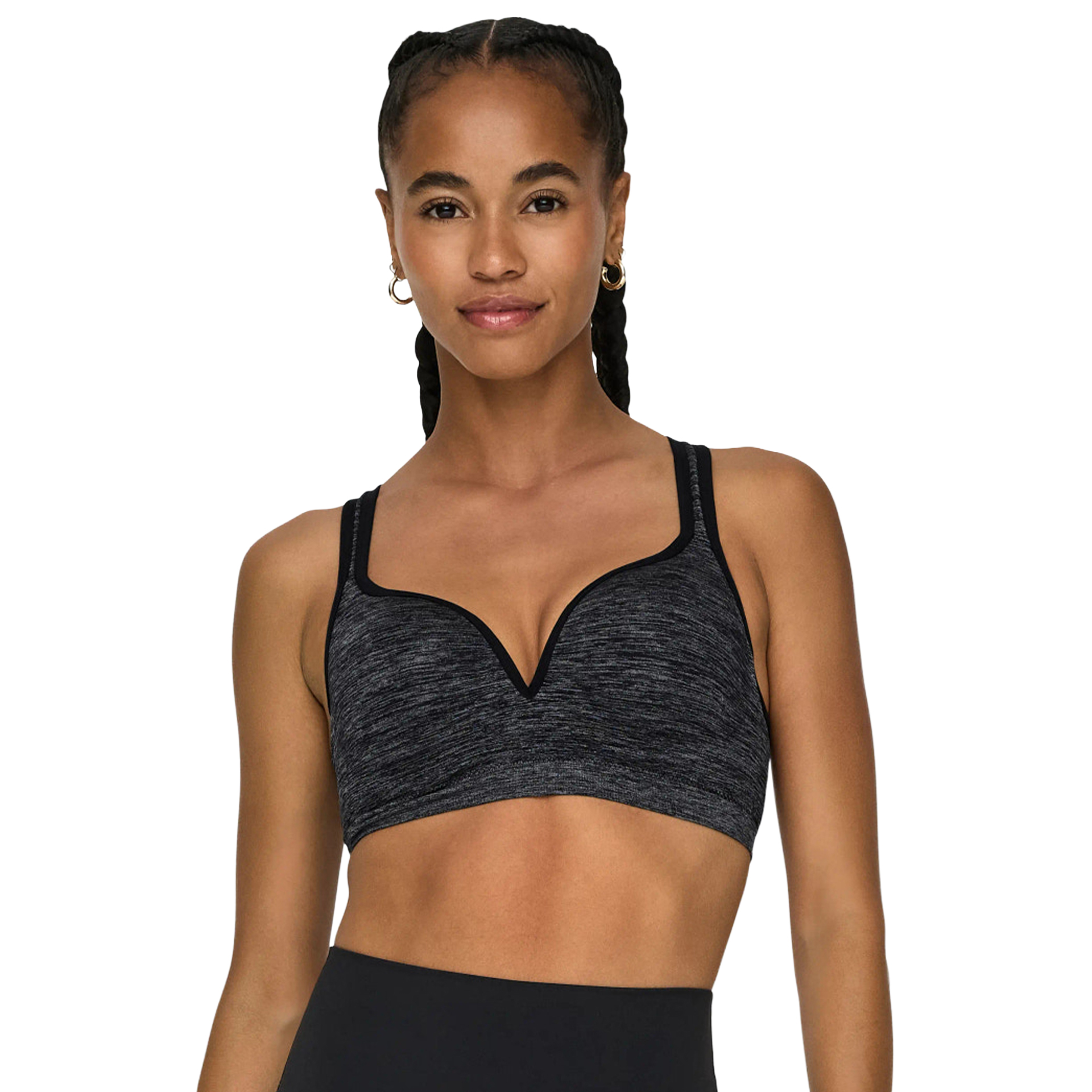 Only Play Top Martine-2 Seam Black Melange