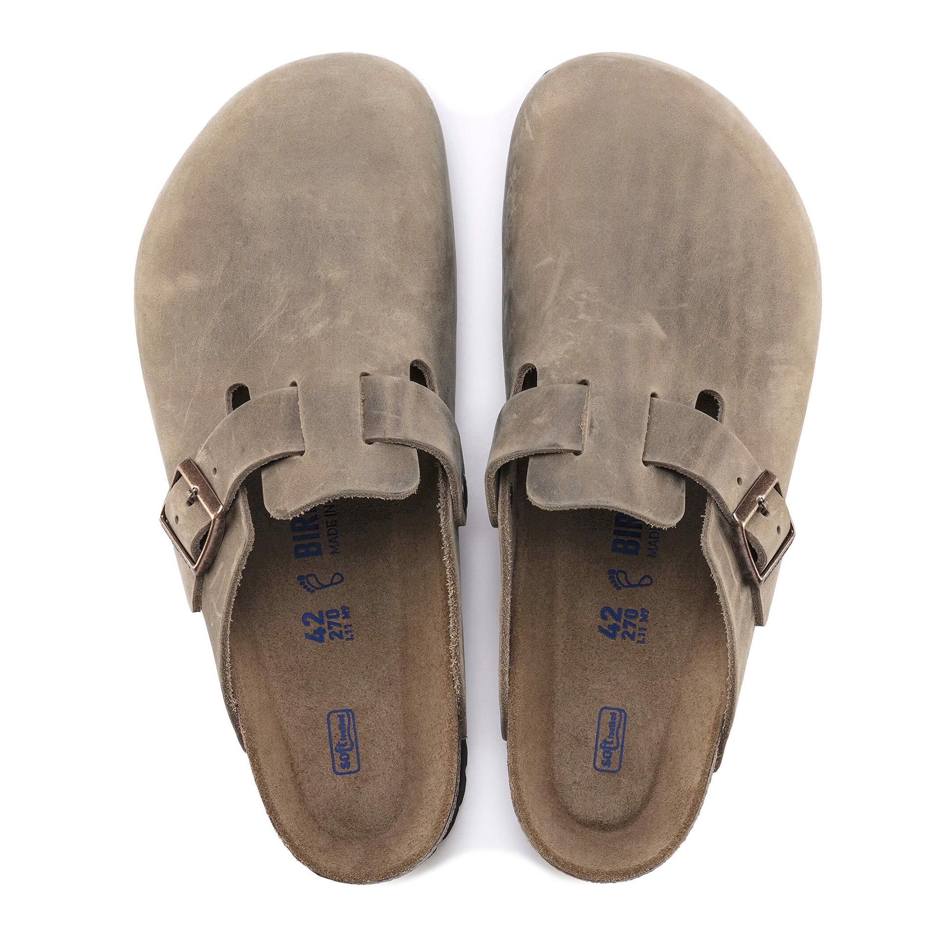 Birkenstock Boston Sfo Leather Tobacco Brown