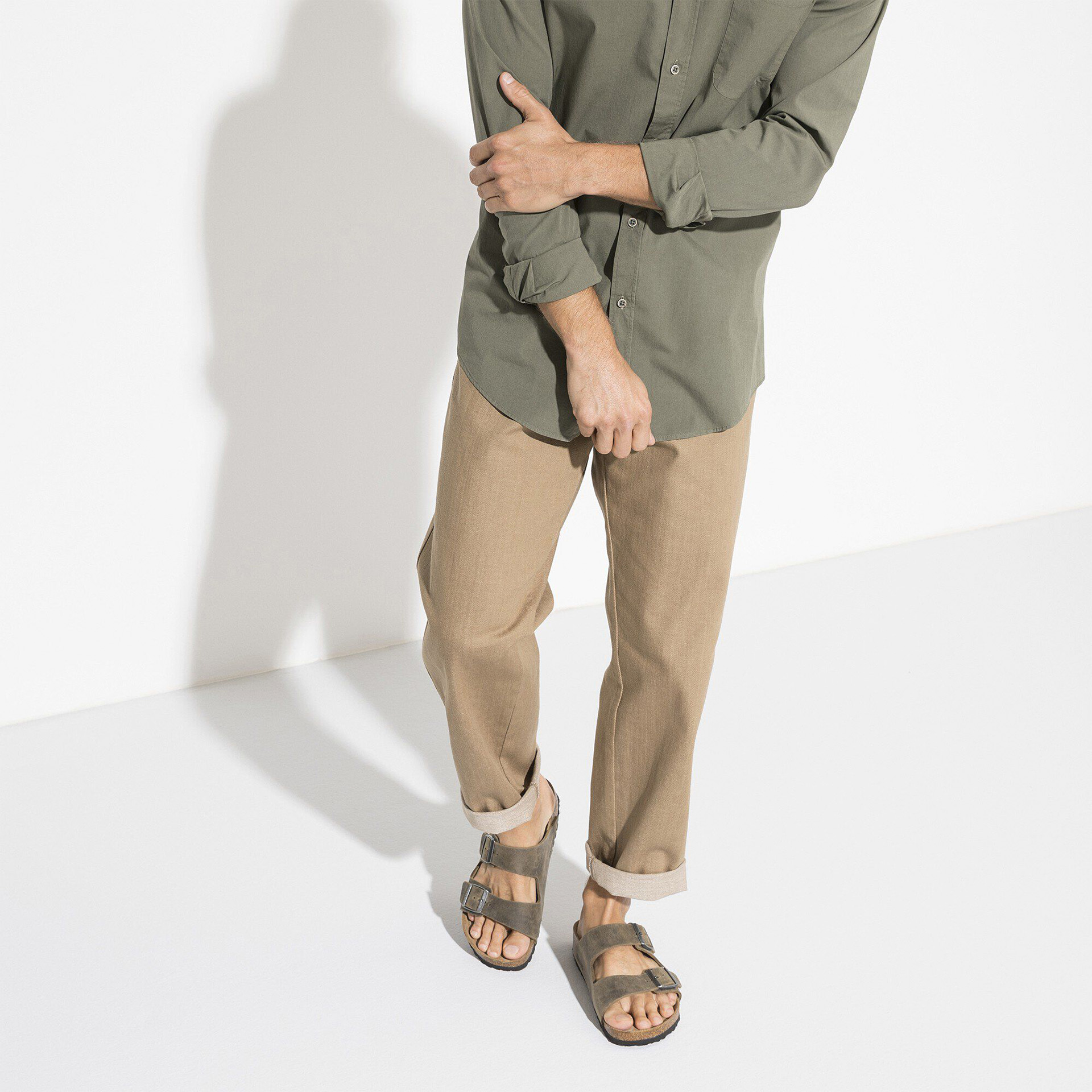Birkenstock Arizona Sfo Leather Faded Khaki
