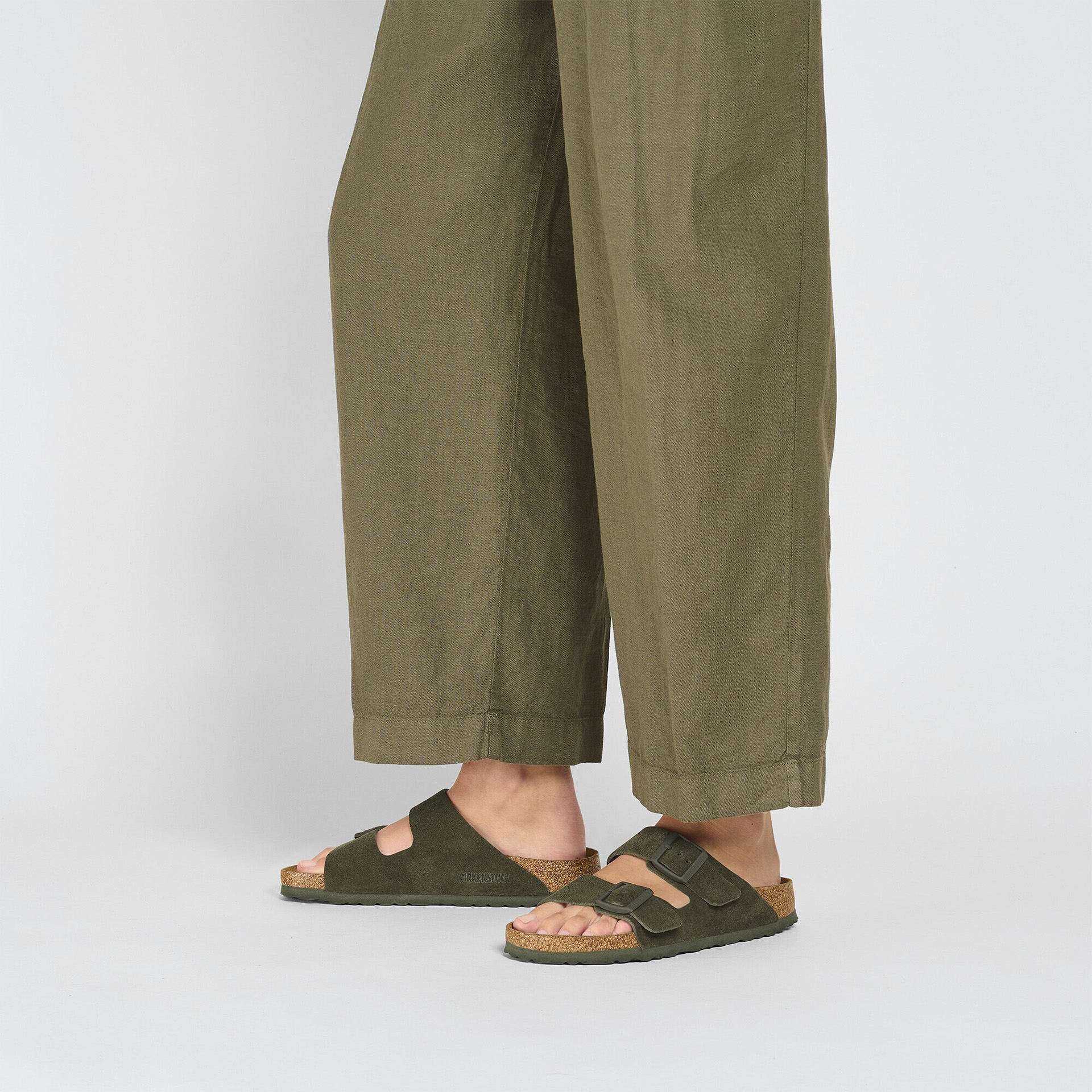 Birkenstock Arizona Suede Narrow Fit Leather Thyme