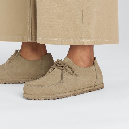Birkenstock Utti Lace Suede Leather Narrow Gray Taupe
