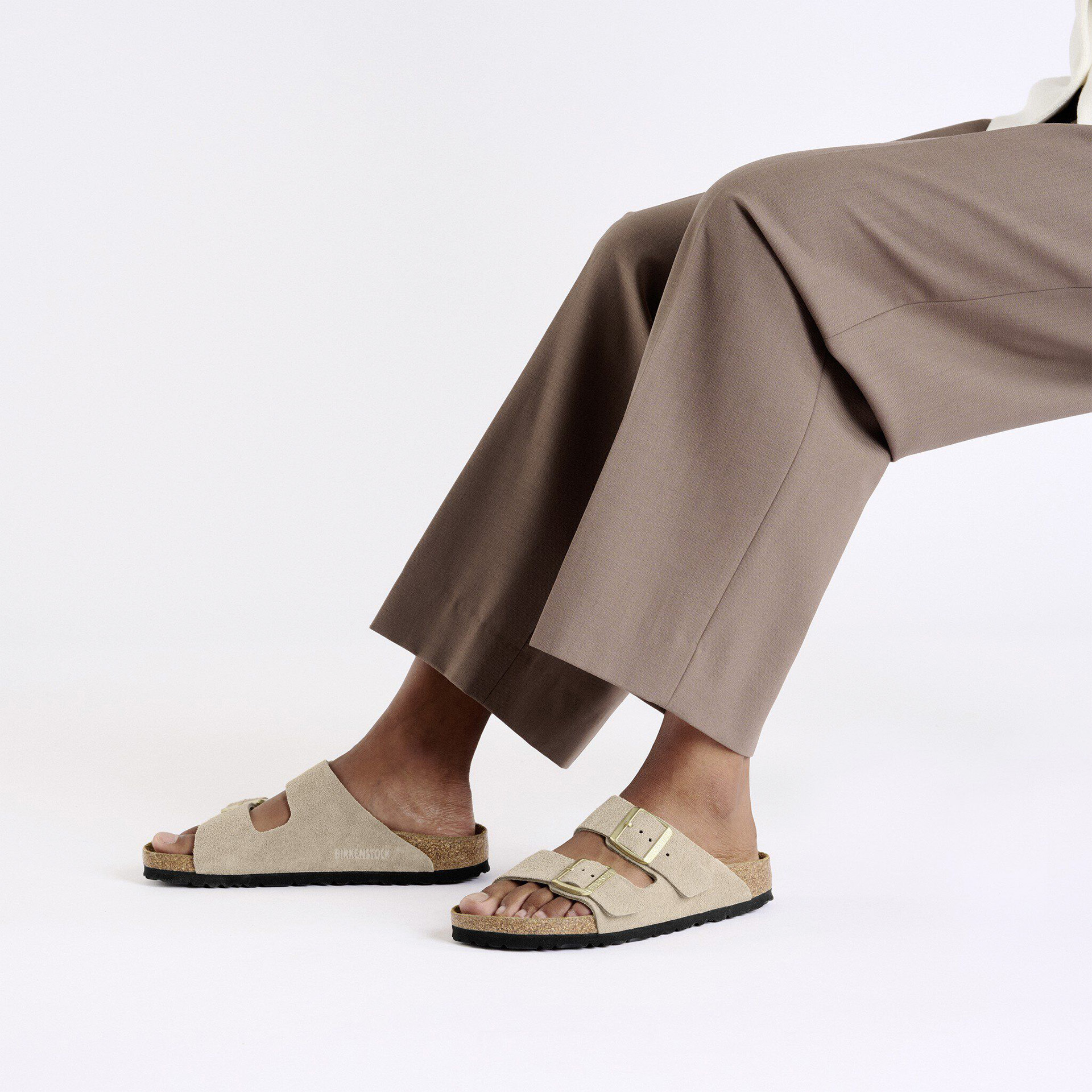 Birkenstock Arizona Suede Leather Narrow Sandcastle