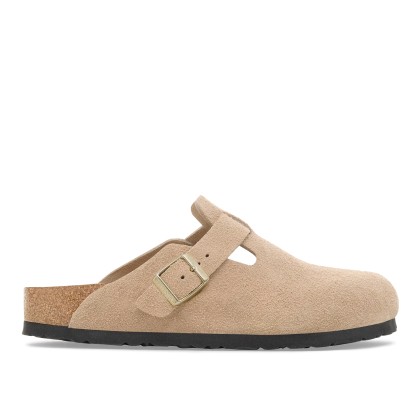 Birkenstock Boston Suede Leather Narrow Sandcastle