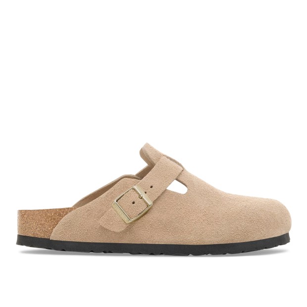 Birkenstock Boston Suede Leather Narrow Sandcastle