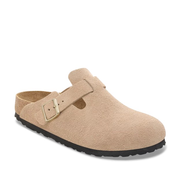Birkenstock Boston Suede Leather Narrow Sandcastle