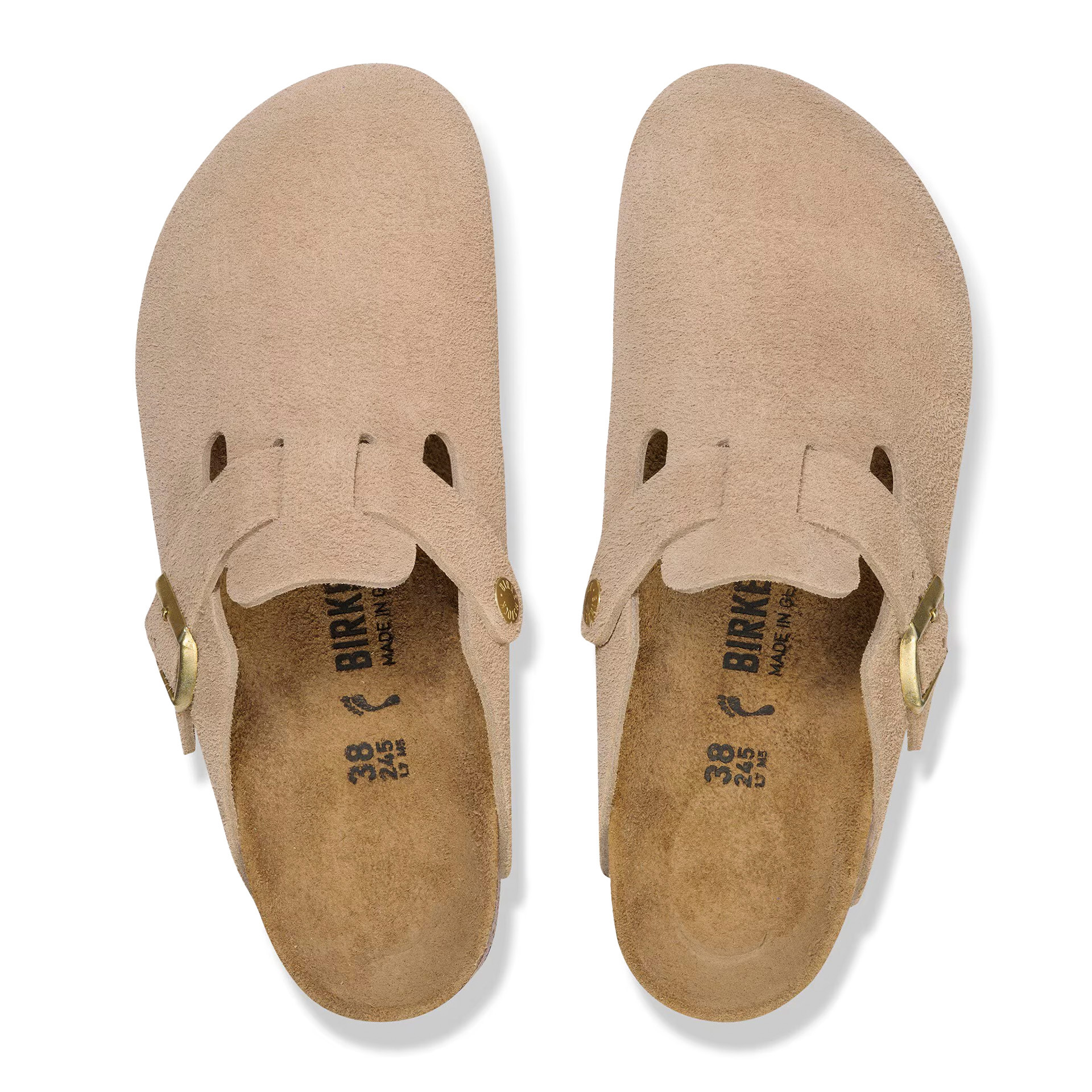 Birkenstock Boston Suede Leather Narrow Sandcastle