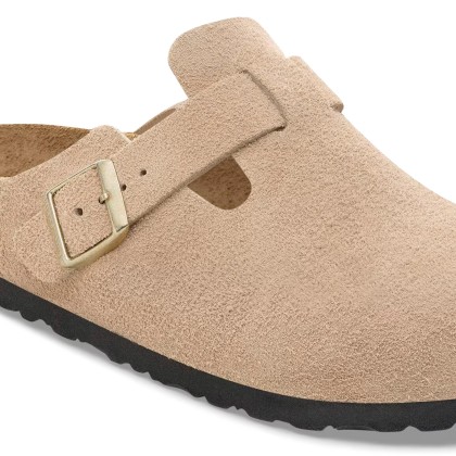 Birkenstock Boston Suede Leather Narrow Sandcastle