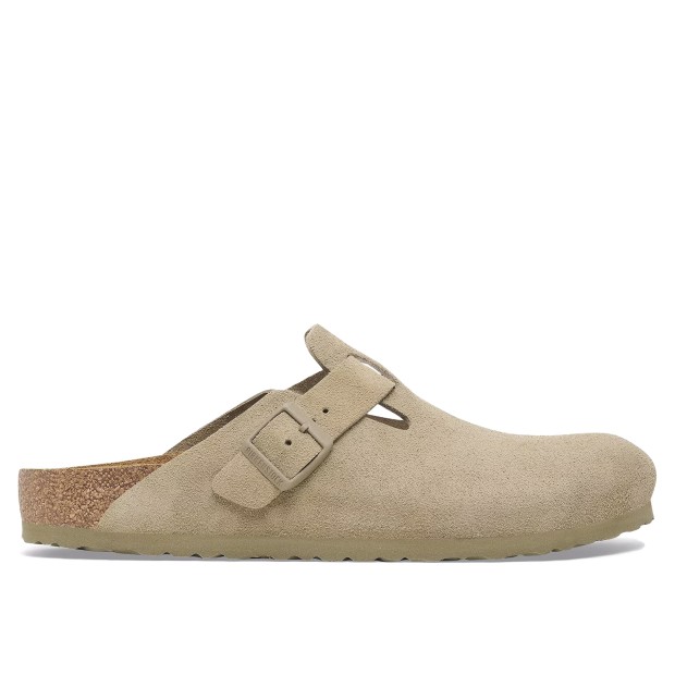 Birkenstock Boston Suede Leather Faded Khaki