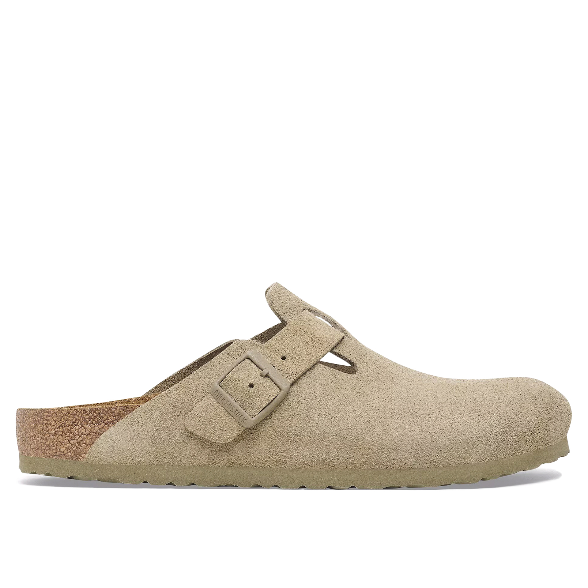 Birkenstock Boston Suede Leather Faded Khaki