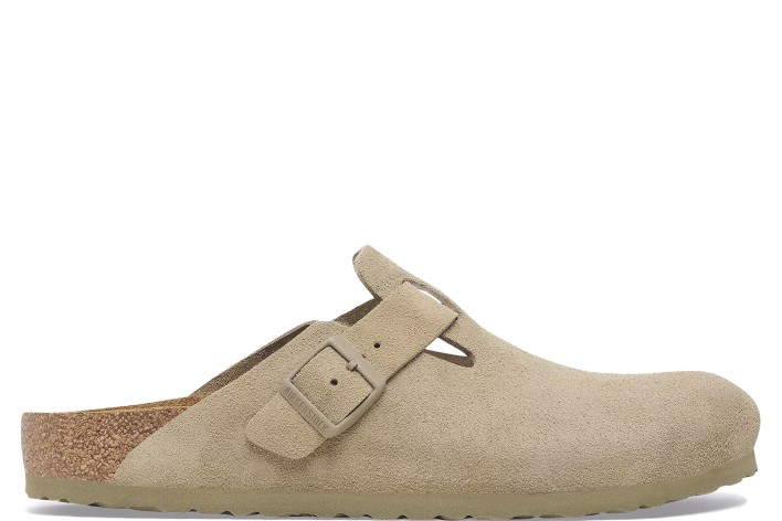 Birkenstock Boston Suede Leather Faded Khaki
