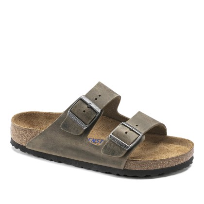 Birkenstock Arizona Sfo Leather Narrow Faded Khaki